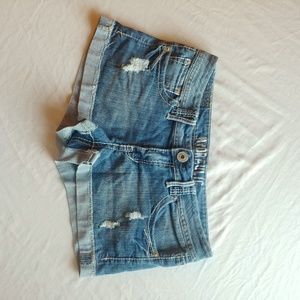 Denim low rise shorts
